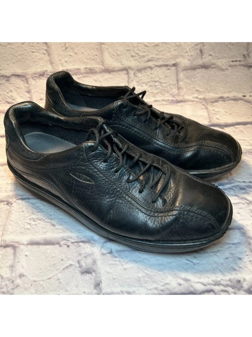 MBT Ajabu Oxford Dress Shoes Mens 11-11.5 Black Premium Leather Lace Up Low Top